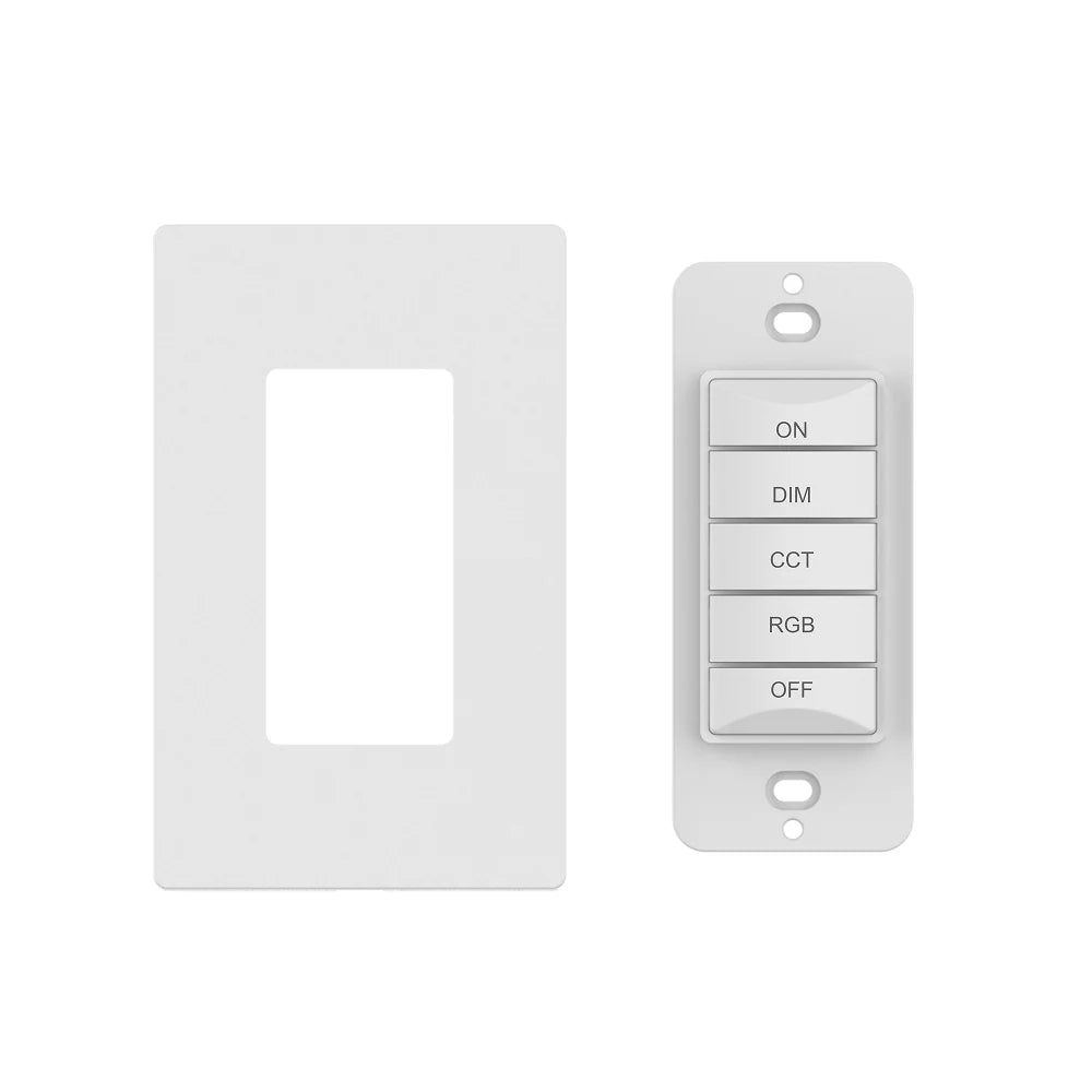 5-Button Kinetic RGB+CCT Dimmer Switch (Wall Plate Included)