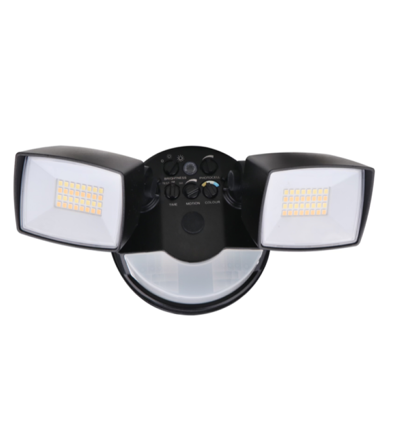 48-51V DC Adjustable Dual-Head LED Security Floodlight
