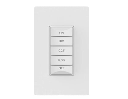 5-Button Kinetic RGB+CCT Dimmer Switch (Wall Plate Included)