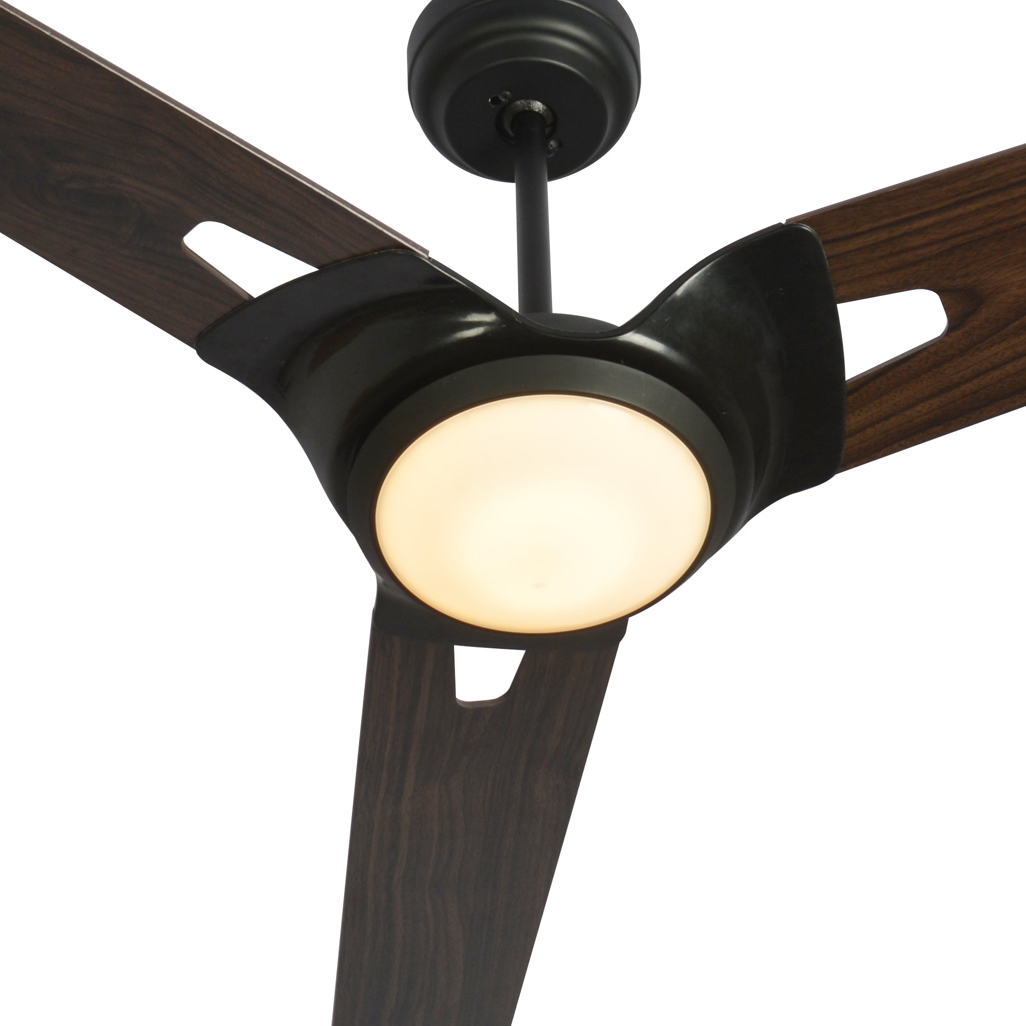CARRO® HOFFEN 24VDC 3-Blade Smart Ceiling Fan with LED Light Kit & Remote – Matte Black  / Dark Walnut *Free Shipping*