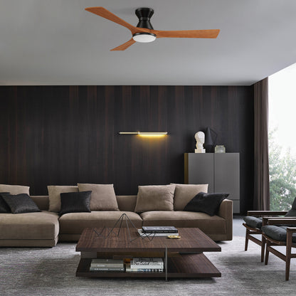 CARRO® NICOLET 24VDC 3-Blade Smart Ceiling Fan with LED Light Kit & Remote – Black / Mahogany *Free Shipping*