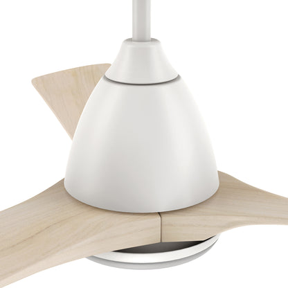 CARRO® NICOLET 24VDC 3-Blade Smart Ceiling Fan with LED Light Kit & Remote – Matte White / White Oak *Free Shipping*