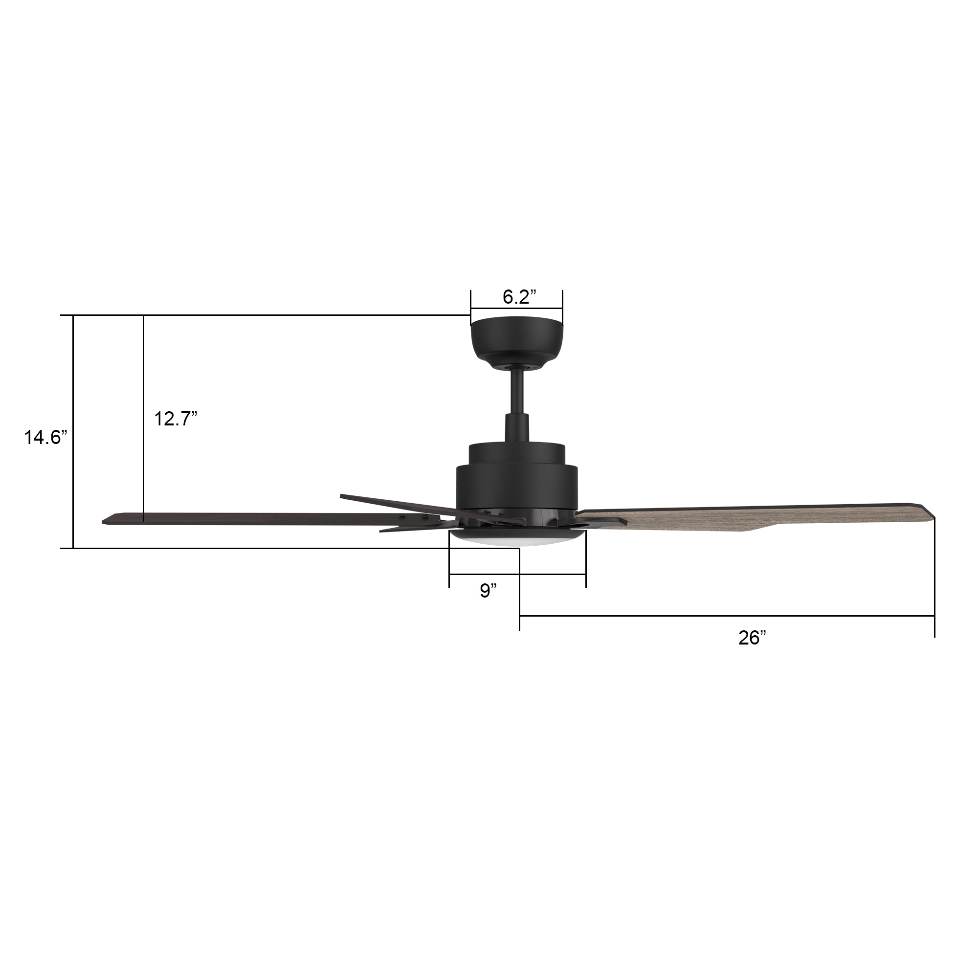 CARRO® ESPEAR 24VDC 5-Blade Smart Ceiling Fan with LED Light Kit & Remote – Matte Black *Free Shipping*