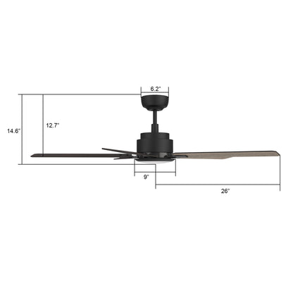 CARRO® ESPEAR 24VDC 5-Blade Smart Ceiling Fan with LED Light Kit & Remote – Matte Black *Free Shipping*