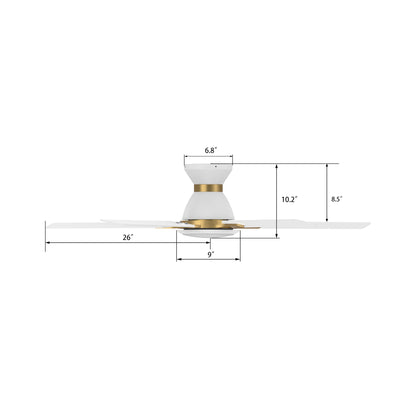 CARRO® ESPEAR 24VDC 5-Blade Smart Ceiling Fan with LED Light Kit & Remote – Matte White / Brushed Gold *Free Shipping*