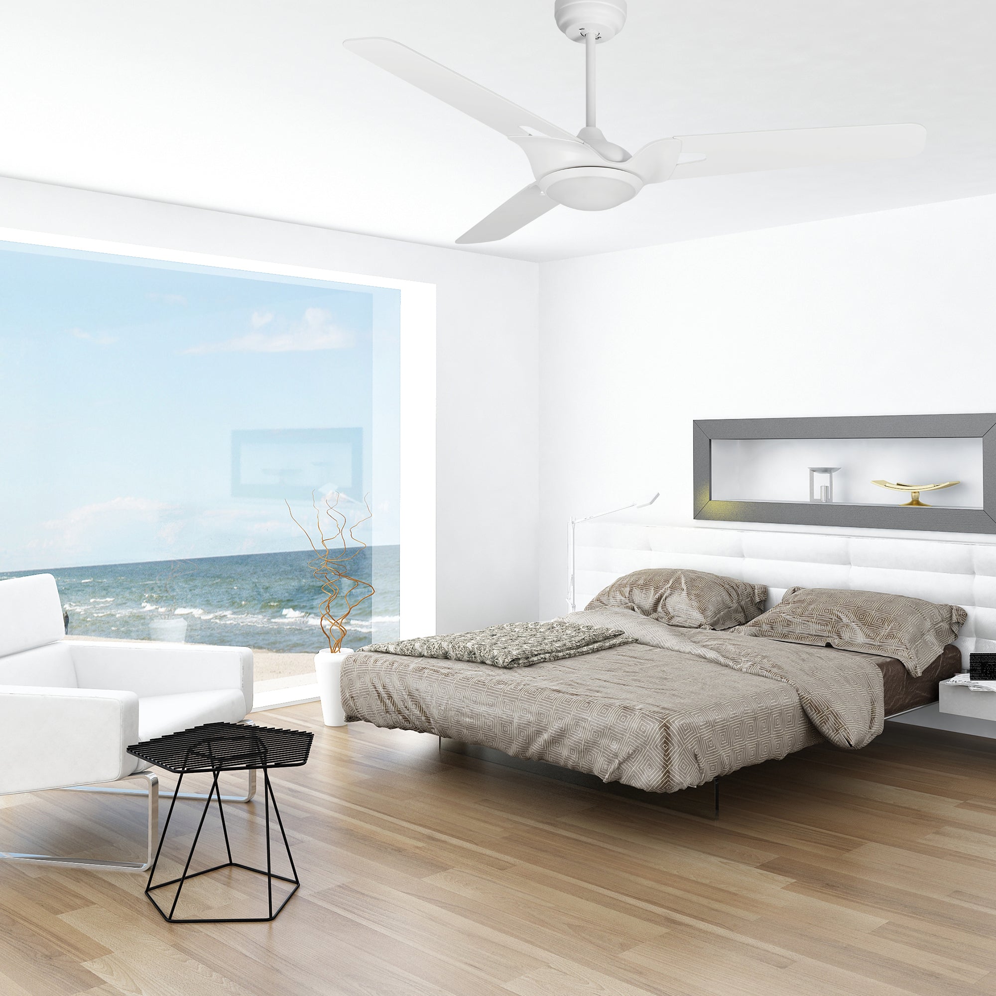 CARRO® HOFFEN 24VDC 3-Blade Smart Ceiling Fan with LED Light Kit & Remote – Matte White *Free Shipping*